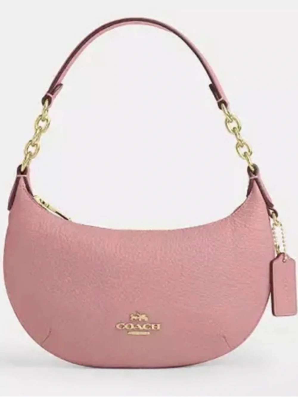 🩷COACH NWT Pink Petal Mini Payton Leather Shoulder Bag With Gold Hardware